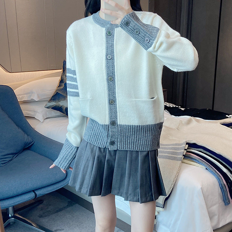 Women's Knitted Cardigan - Premium Cotton Button-Front Sweater