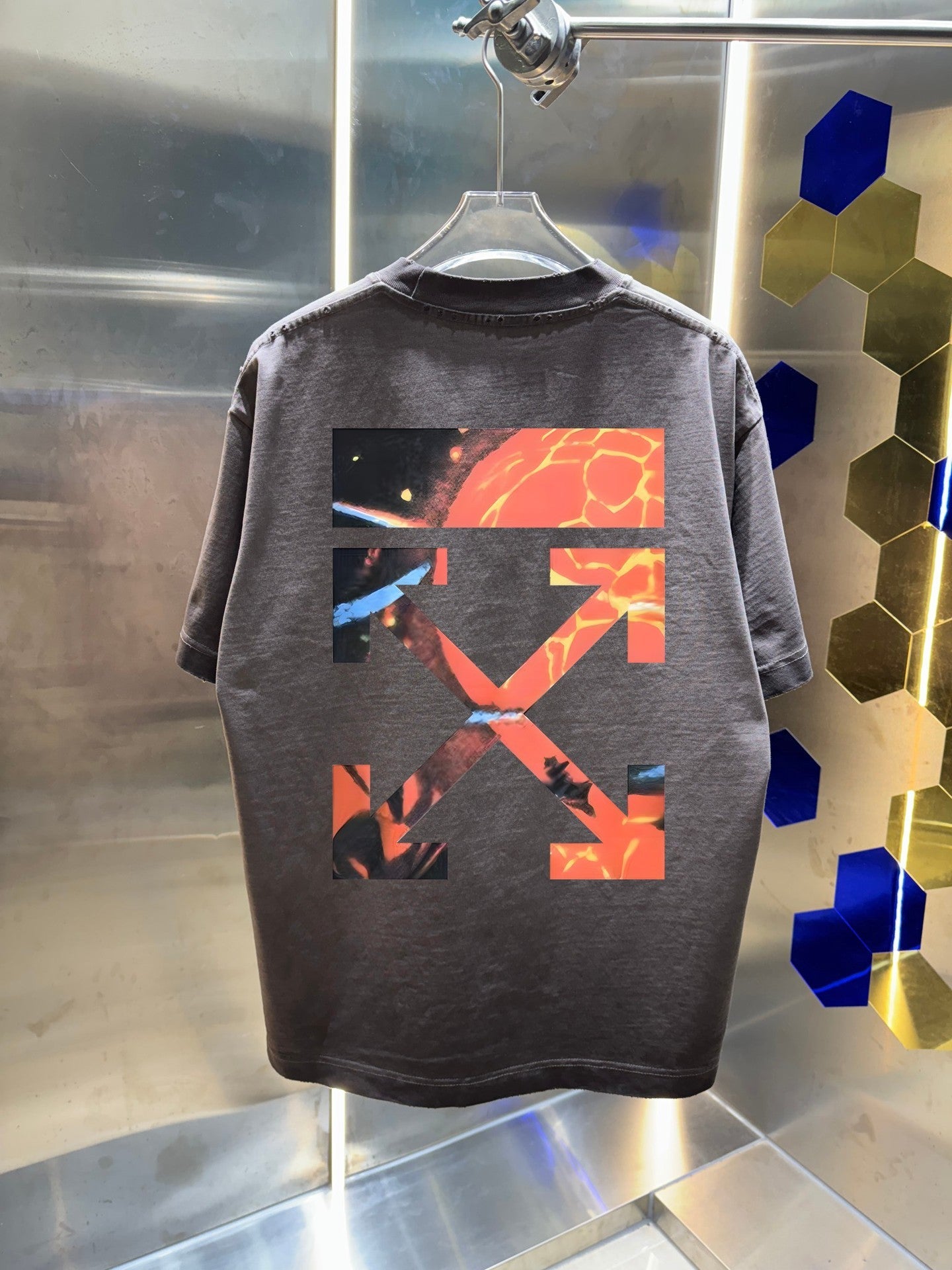OFF-WHITE  Distressed graphic T-shirt