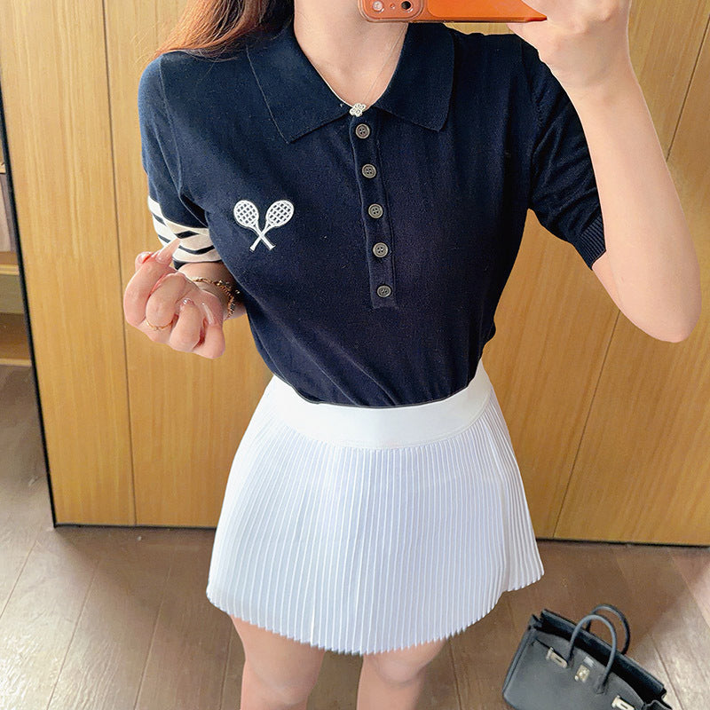 New Embroidered Knit T-Shirt