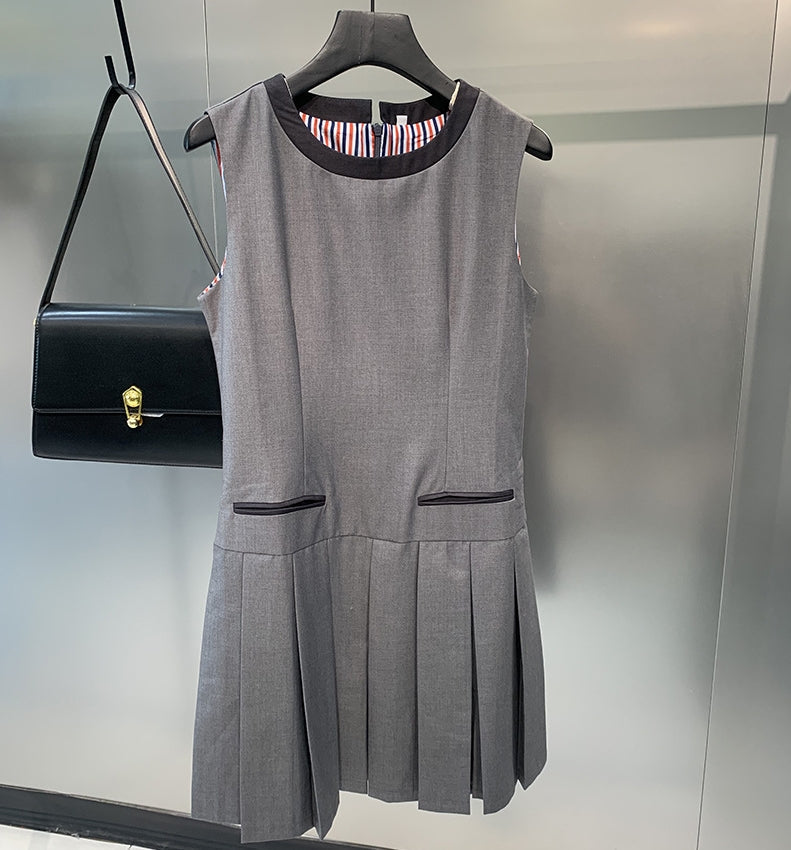 Thom BrowneWomen's Cotton Vest Dress - Partial Button Front | Made in Japan