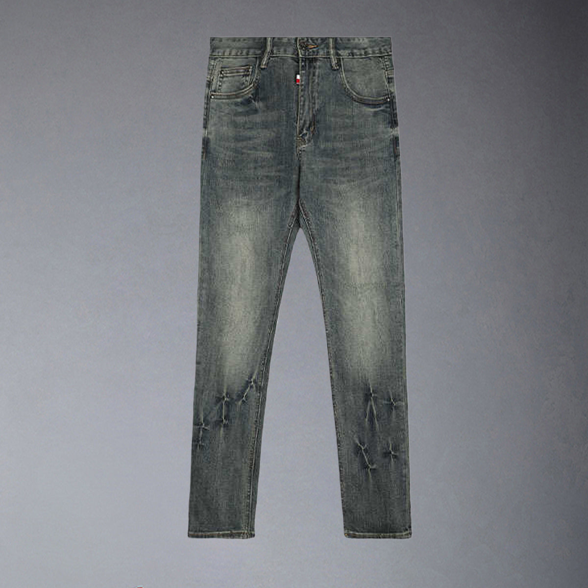 Thom BrowneMen's Embroidery Jeans - 100% Cotton with Signature Grosgrain Loop Tab