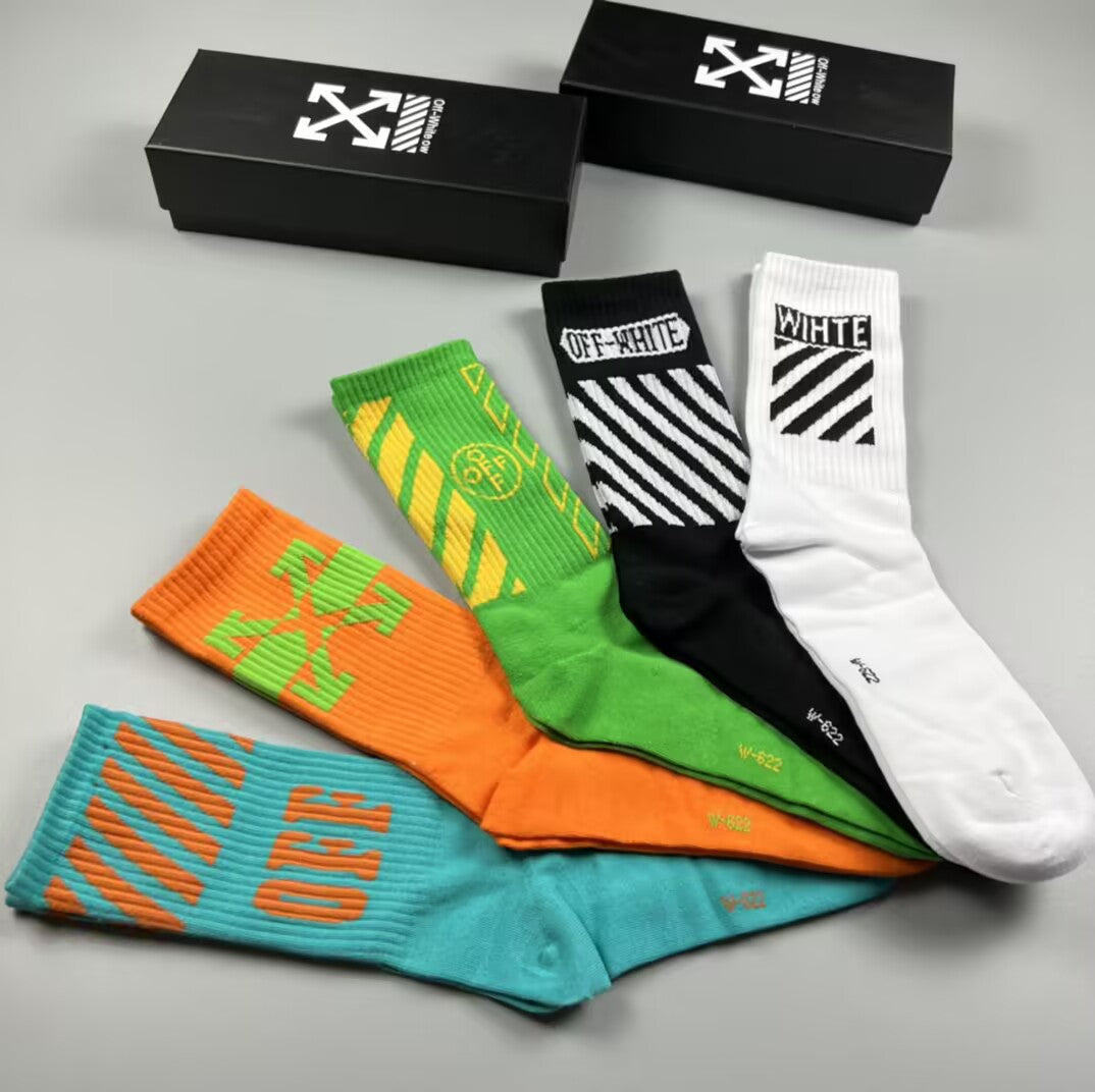 OFF-WHITE  Pure Cotton Mid-Length Socks