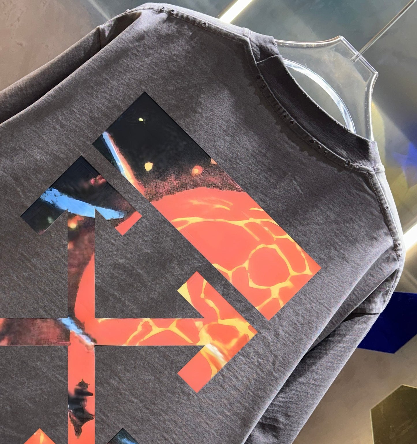 OFF-WHITE  Distressed graphic T-shirt