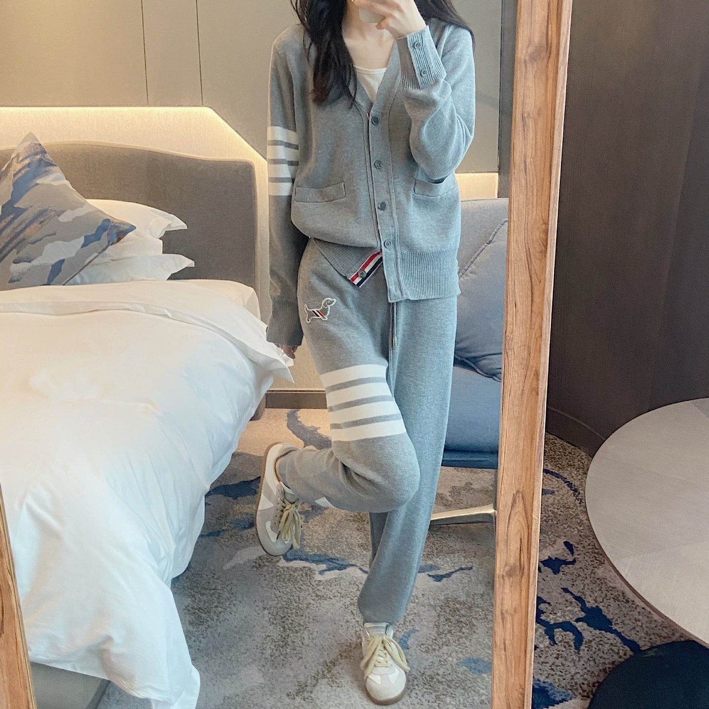 Thom BrowneWomen's Knitted Sports Suit - Premium Cotton Two-Piece Set with Mix & Match Options