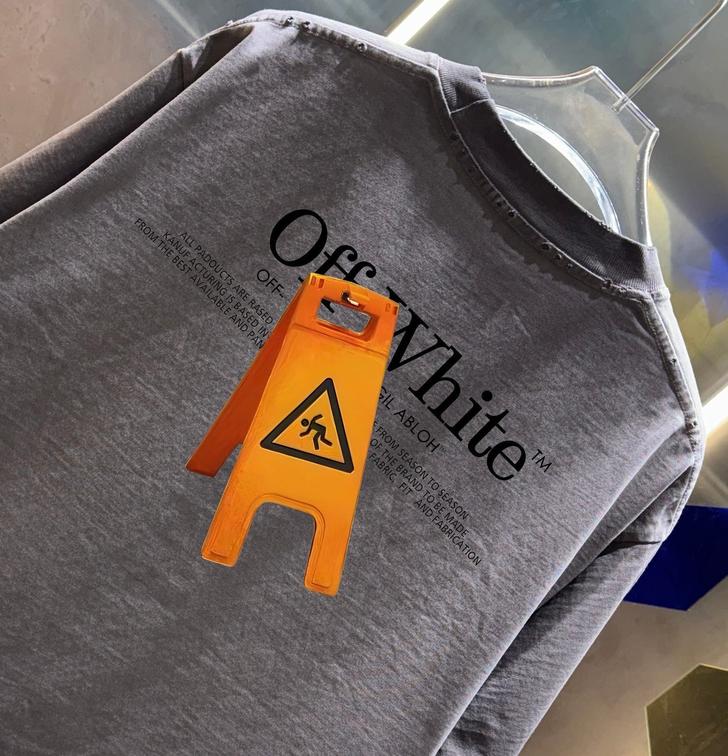 OFF-WHITE  Distressed graphic T-shirt