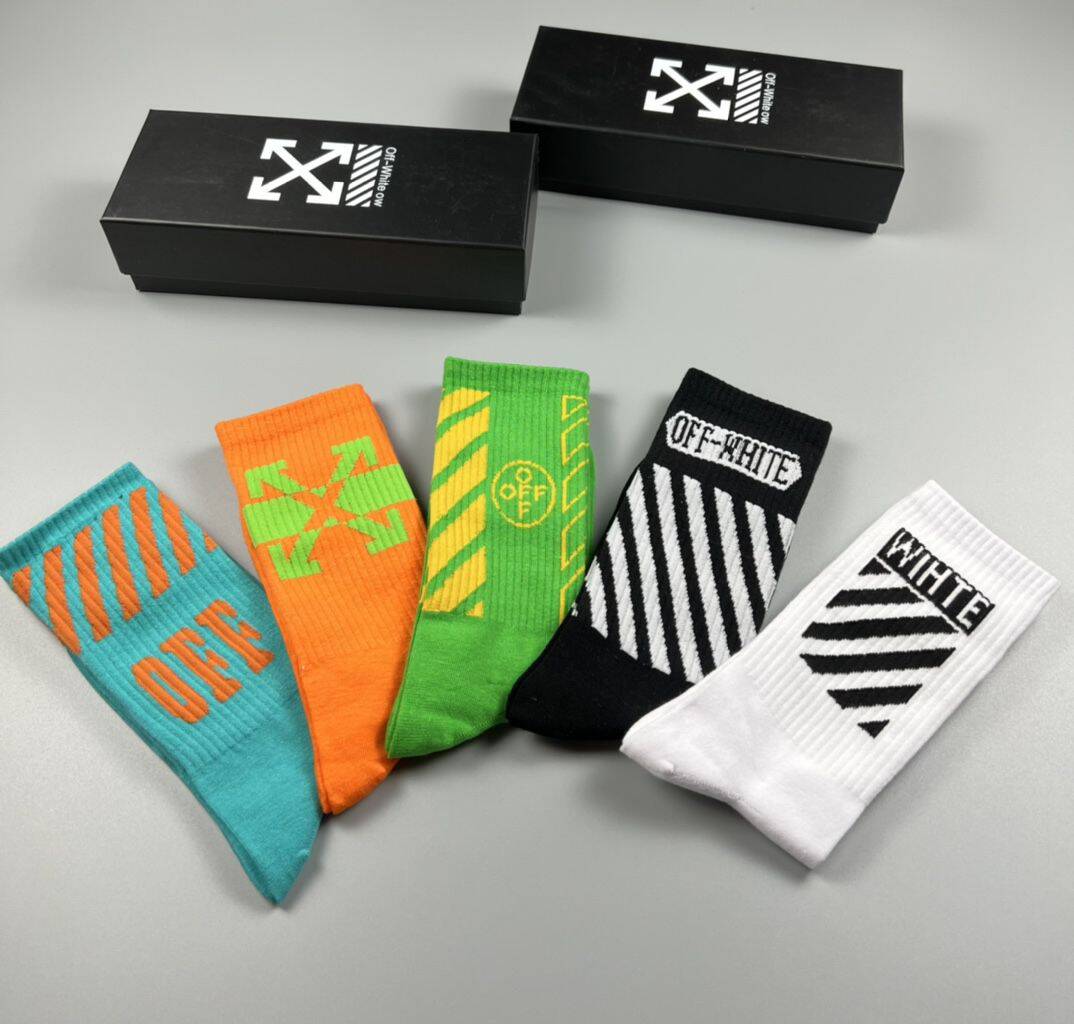 OFF-WHITE  Pure Cotton Mid-Length Socks