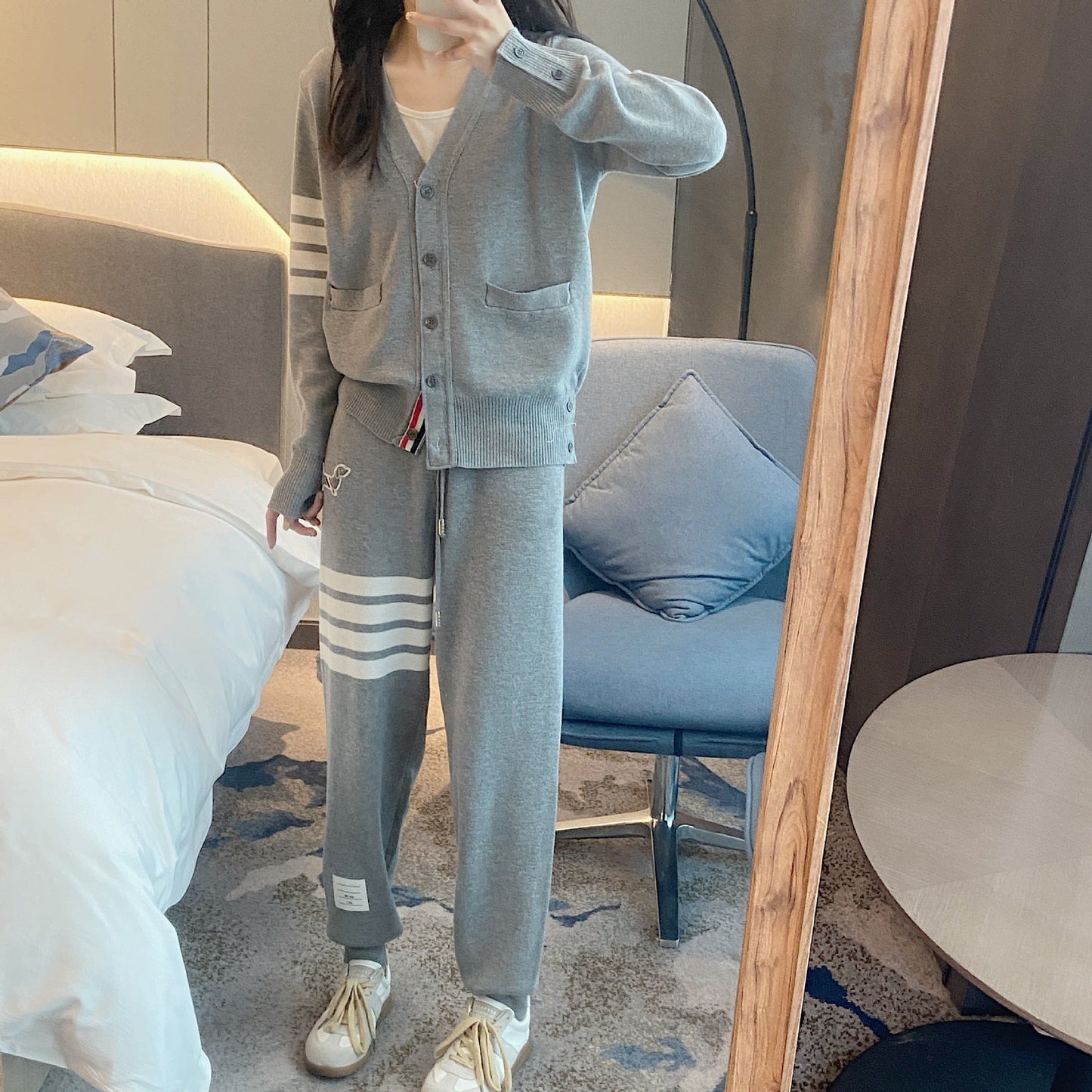 Thom BrowneWomen's Knitted Sports Suit - Premium Cotton Two-Piece Set with Mix & Match Options