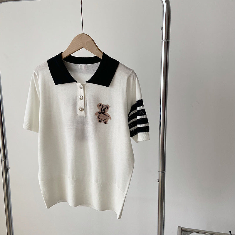 Thom BrowneWomen's Bear Graphic Short Sleeve T-Shirt - Japanese Cotton