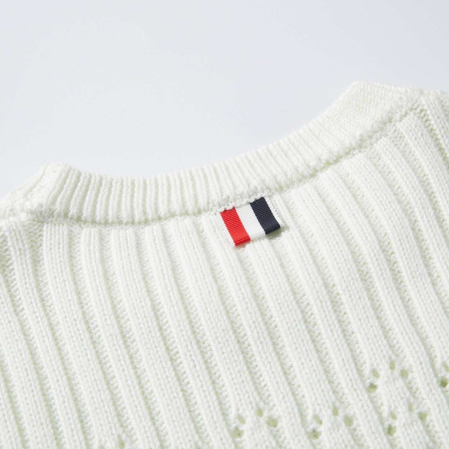 Thom BrowneWomen's Premium Wool Knit Sweater - Japanese Crafted Partial Button Front
