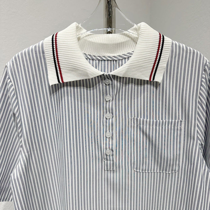 Thom BrowneWomen's Striped Cotton Shirt Dress with Button Front