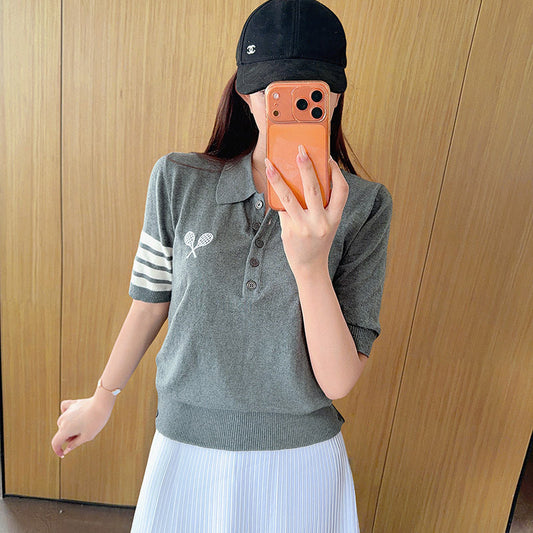 New Embroidered Knit T-Shirt
