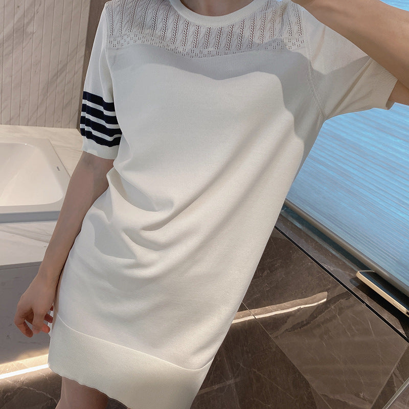 Thom BrowneWomen's 4-Bar Cotton Dress - Button Front | Japanese Made