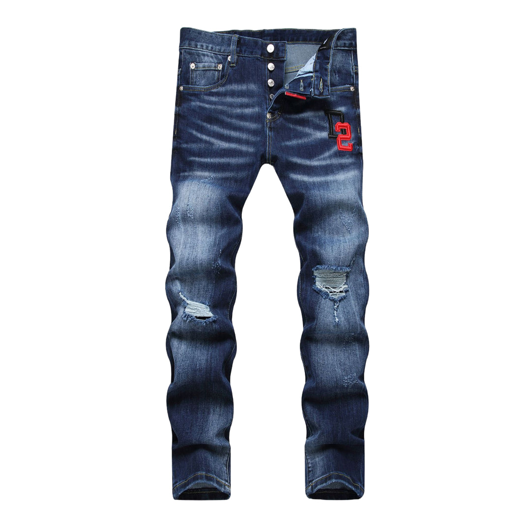 DSQ2 Men's Slim Fit Ripped Dark Wash Jeans