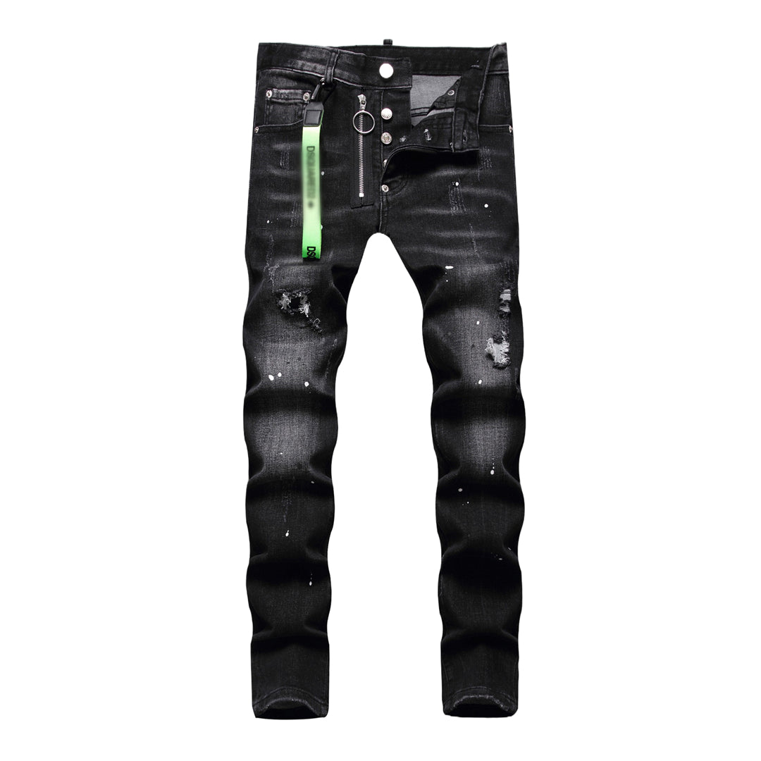 DSQ2 Men's Slim Fit Ripped Black Jeans – Italian Design