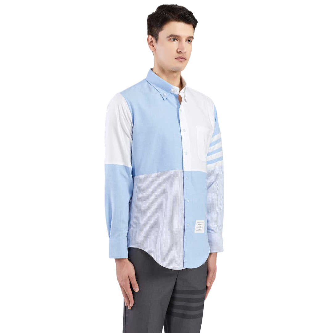 Thom BrowneMen's Business Oxford Shirt - 100% Cotton Button-Front Dress Shirt