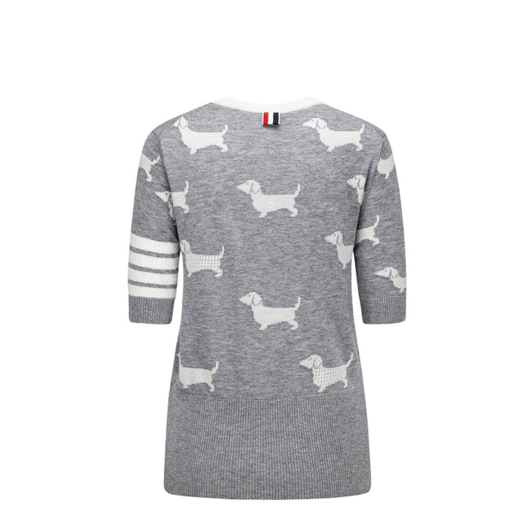 Thom BrowneWomen's Puppy Graphic T-Shirt - Striped Grosgrain Detail