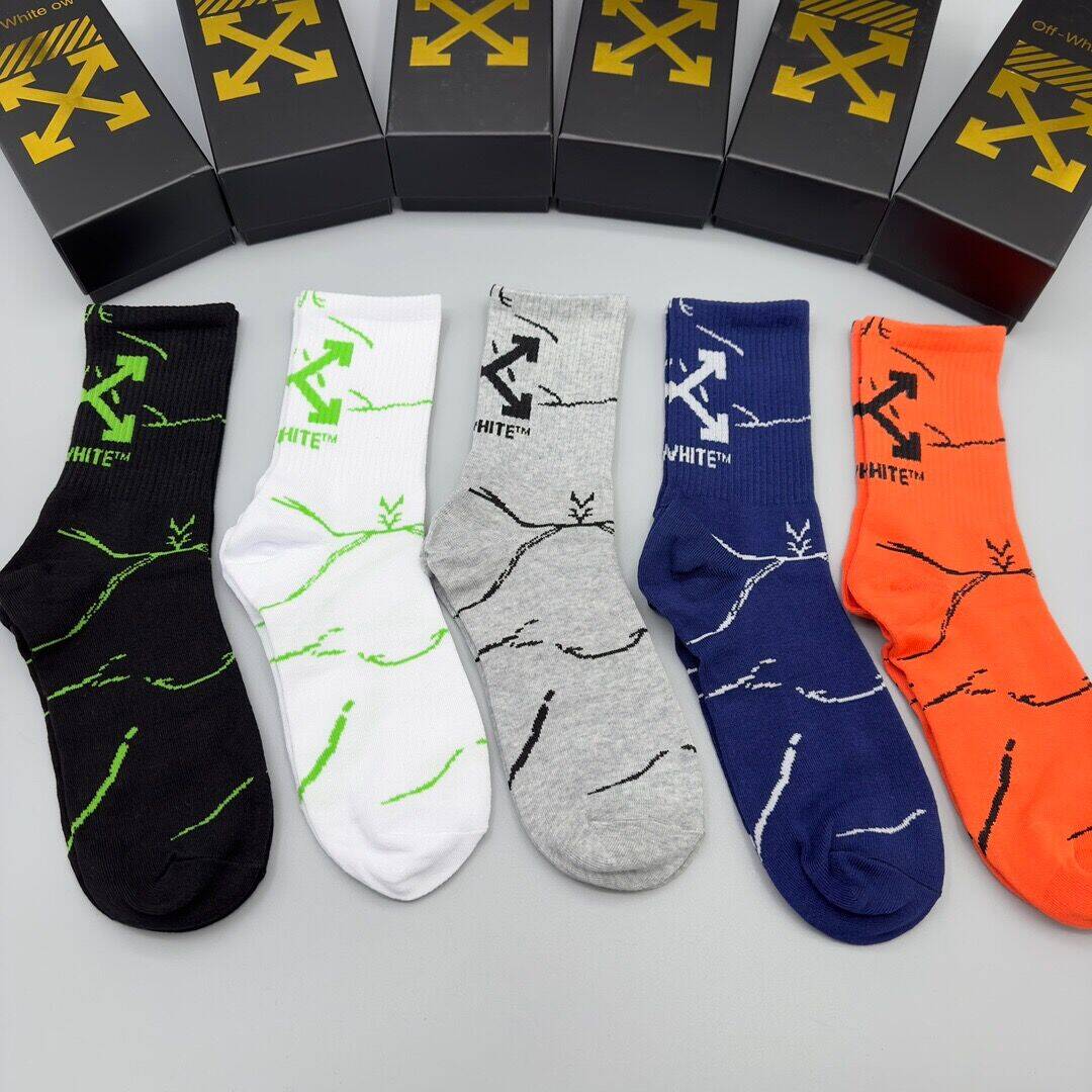 OFF-WHITEPure Cotton Mid-Length Socks