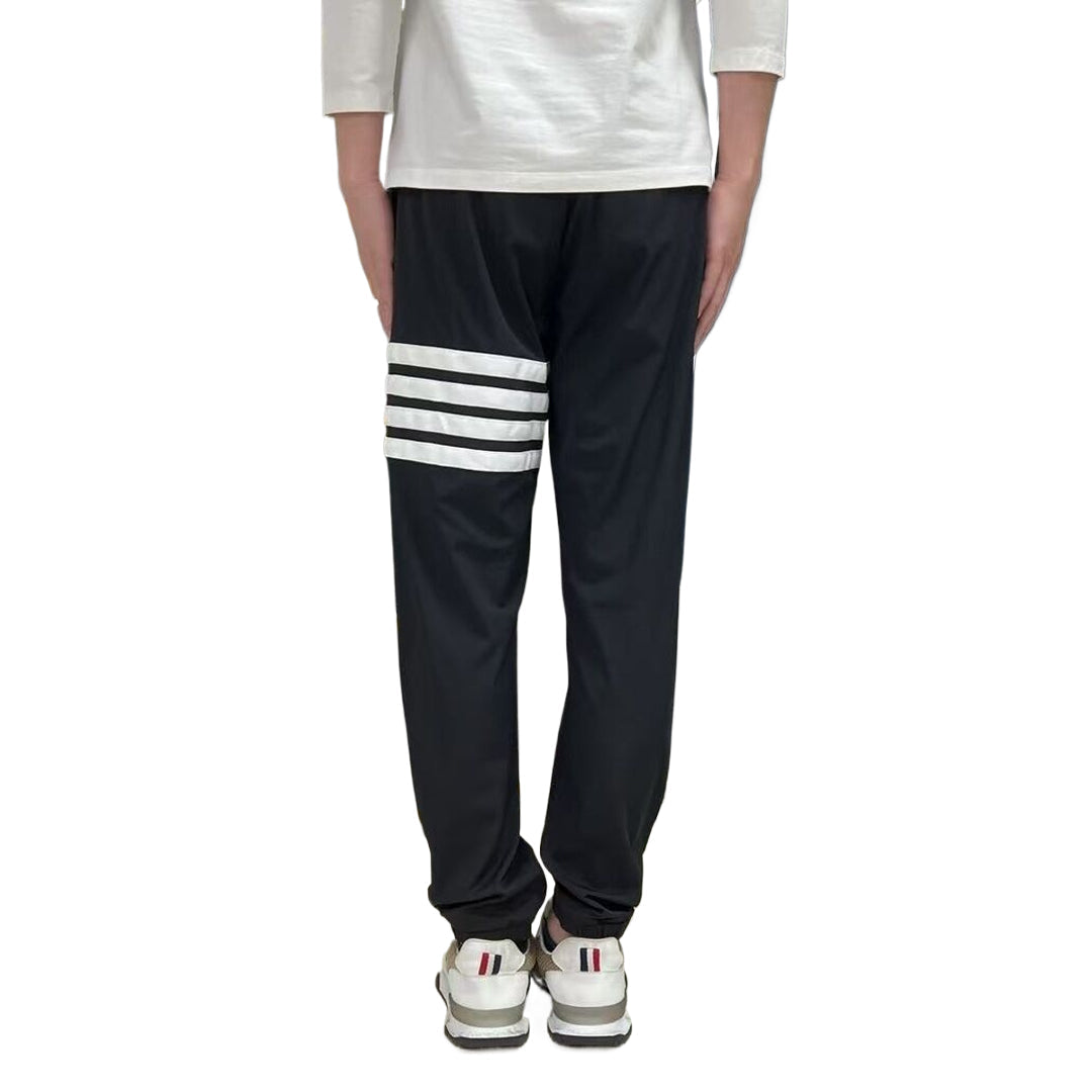 Thom BrowneMen's Casual Sports Pants - 100% Cotton with 4-Bar Stripe Detail