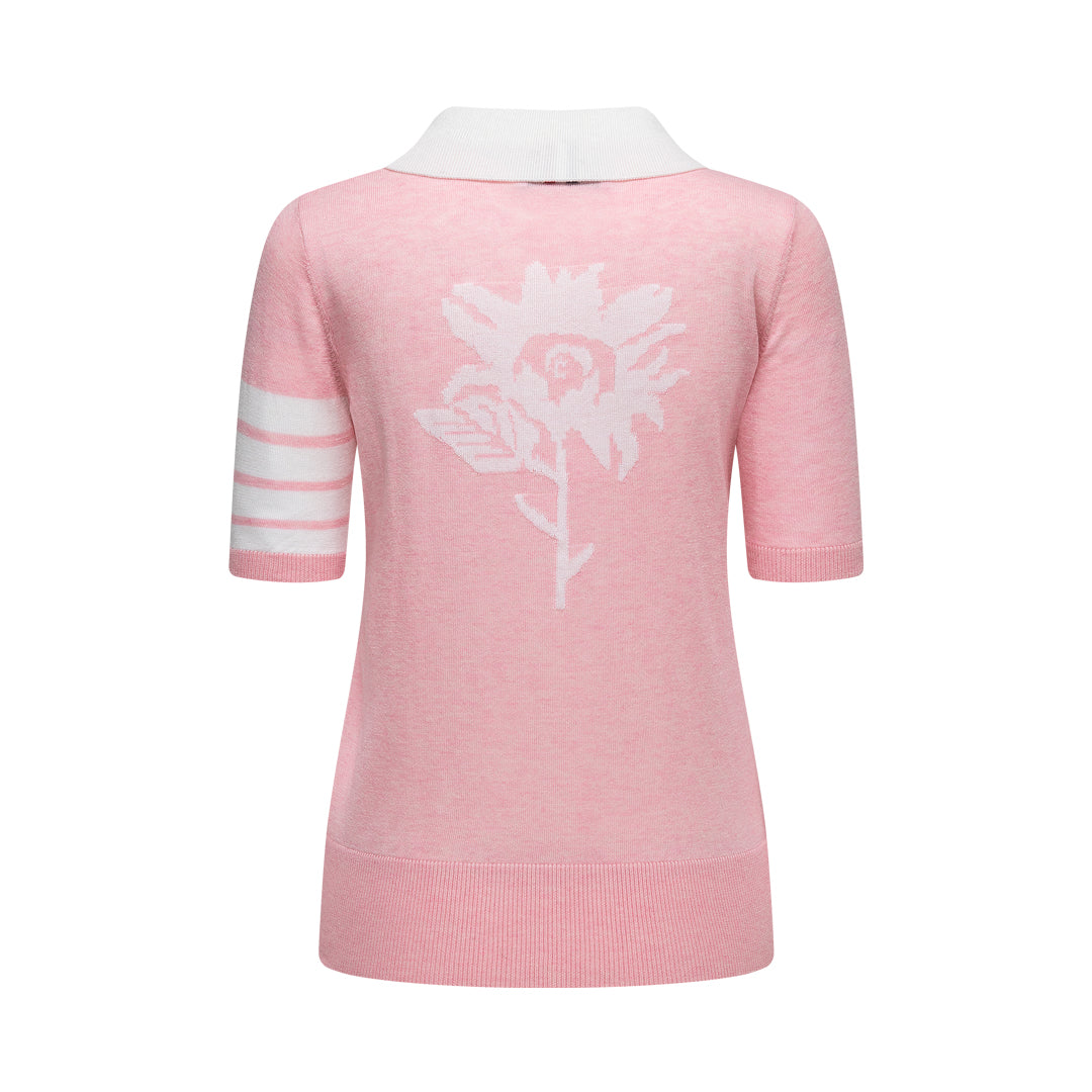 Thom BrowneWomen's Floral Print Polo Shirt - Premium Cotton Blend