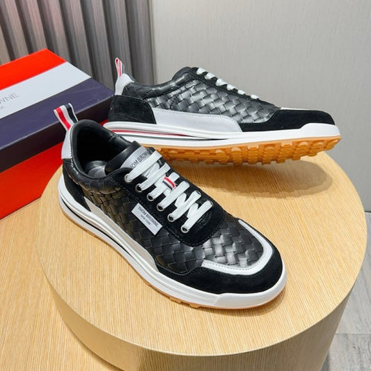 Thom BrownePremium Leather Sneakers with Grosgrain Buckle - Handcrafted Quality