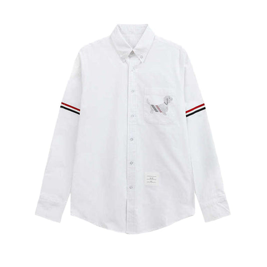 Thom BrowneMen's Oxford Elastic Business Shirt - Premium Cotton Dress Shirt