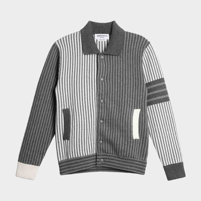 Thom BrownePremium 4-Bar Wool Blend Cardigan - 80% Virgin Wool