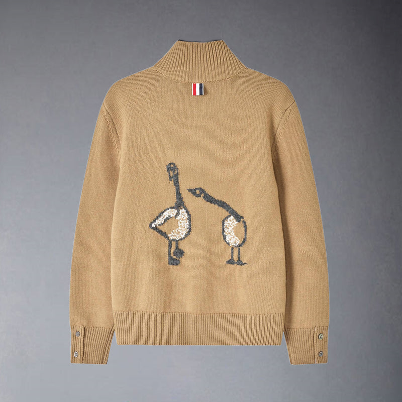 Thom BrowneClassic V-Neck Knitted Cardigan Sweater
