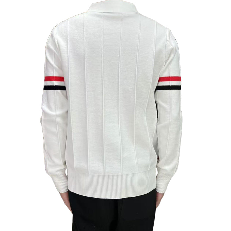 Thom BrowneClassic V-Neck Knitted Cardigan Sweater