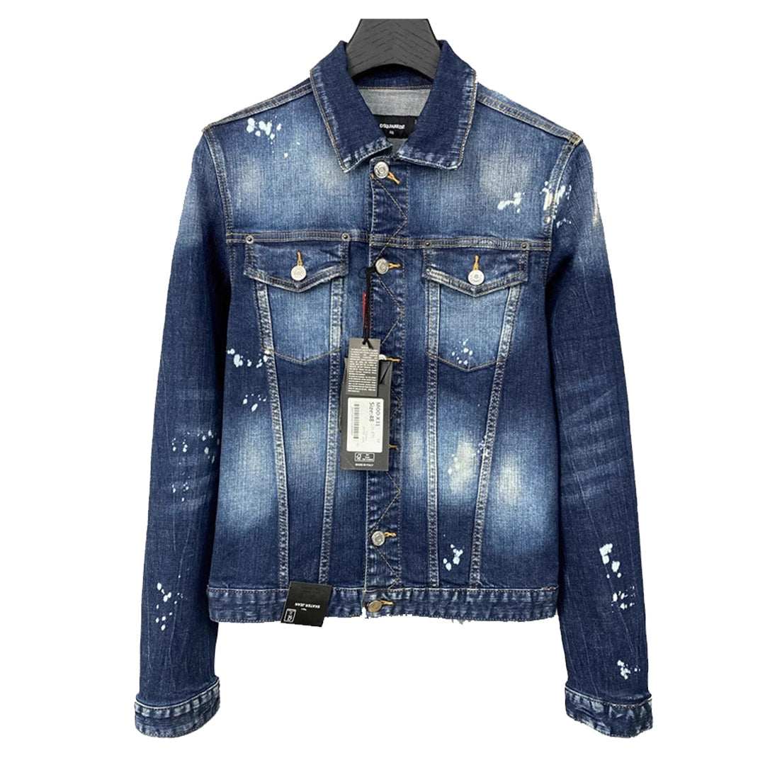 DSQ2 Men's Slim-Fit Denim Jacket | Premium Cotton Stretch