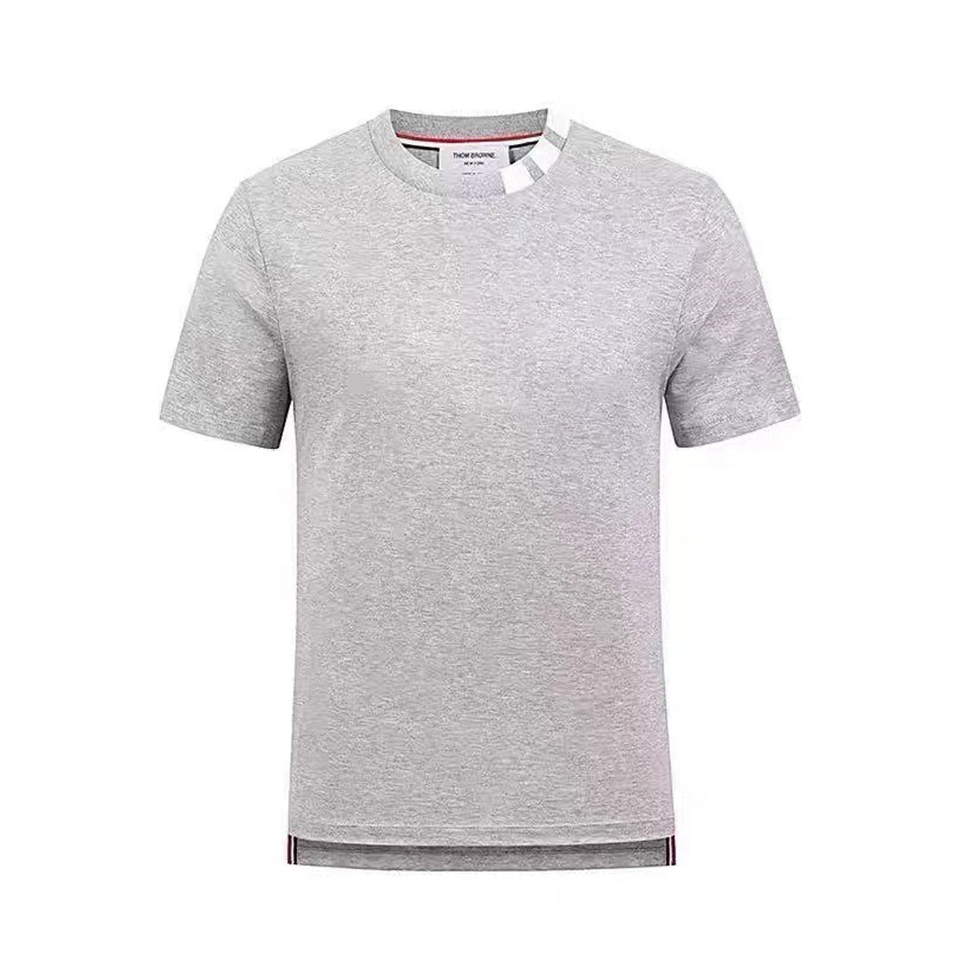 Thom BrowneMen's Premium Cotton T-Shirt | Signature Grosgrain Detail | Timeless Cut