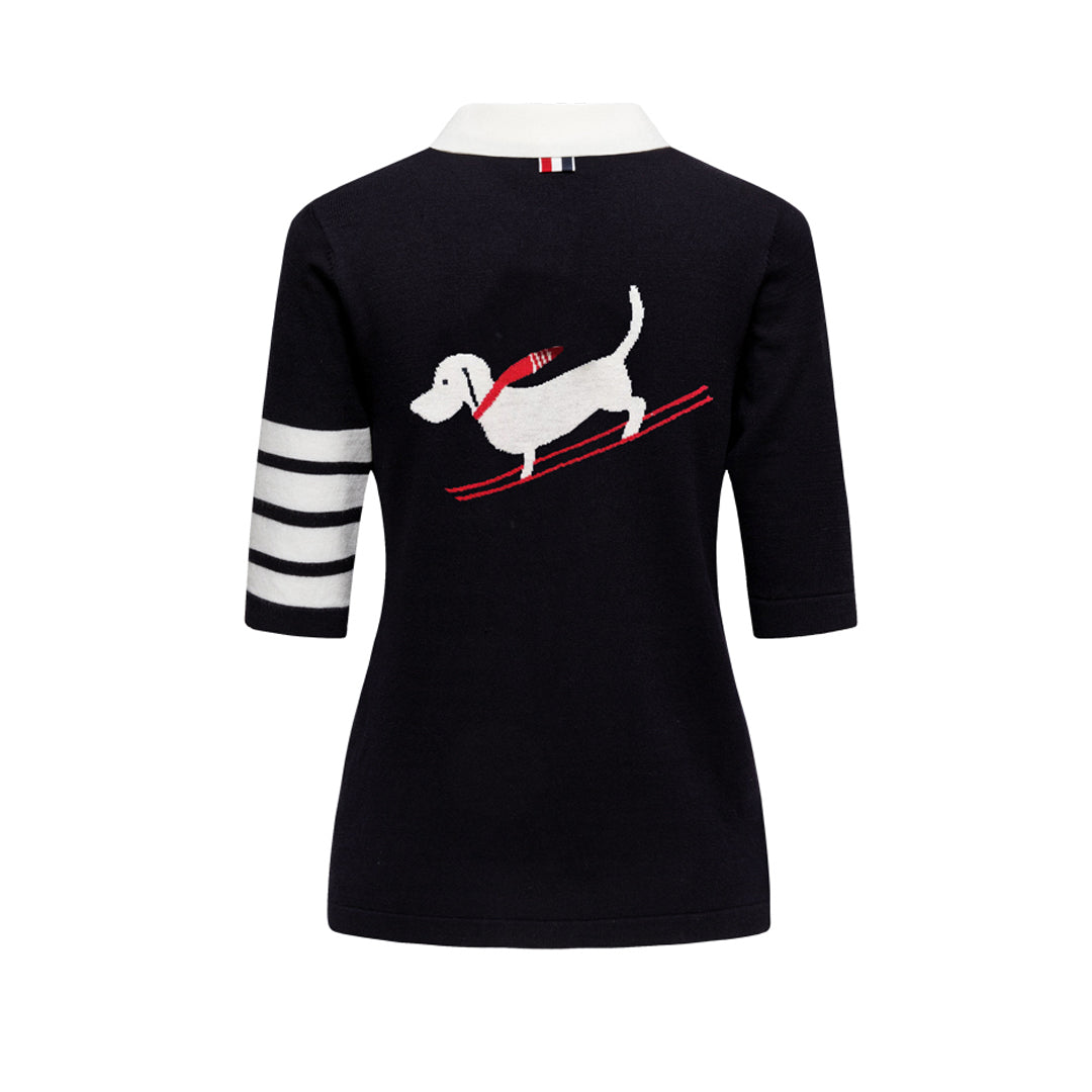 Thom BrowneWomen's Puppy Print Polo Shirt - Playful Cotton Design