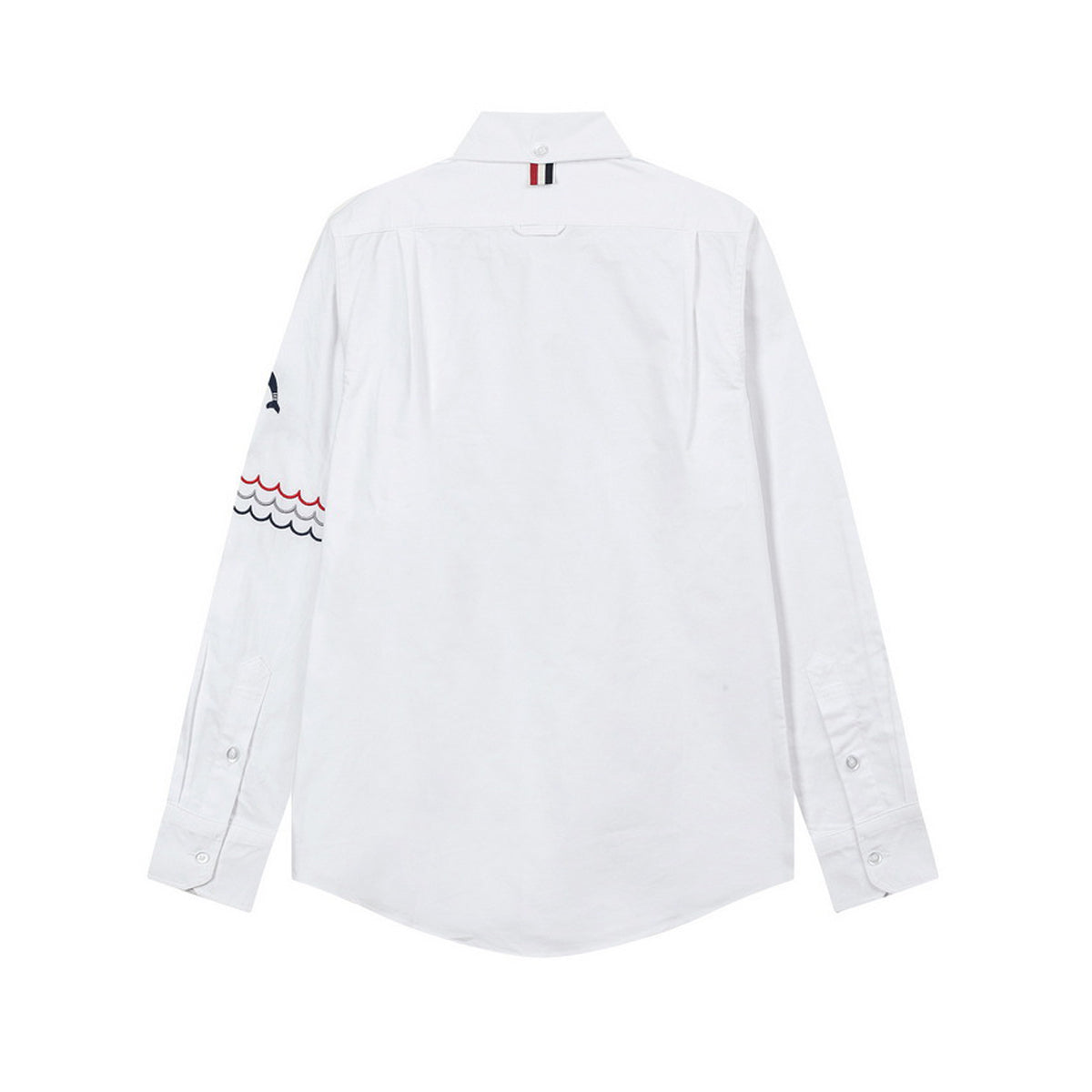 Thom BrownePremium 4-Bar Embroidered Oxford Elastic Shirt