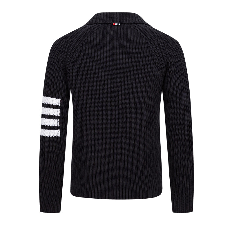 Thom BrowneMen's Classic Zip-Up Hooded Sweater with Drawstring