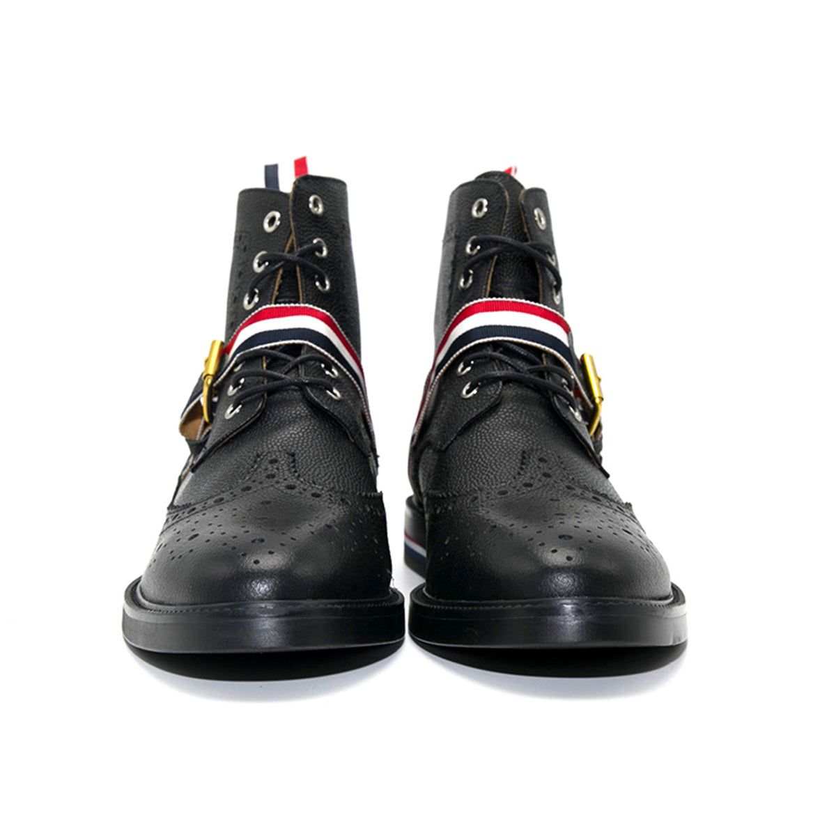Thom BrowneMen's Top-Tier Premium Leather Dress Shoes with Grosgrain Buckle - Superior Quality
