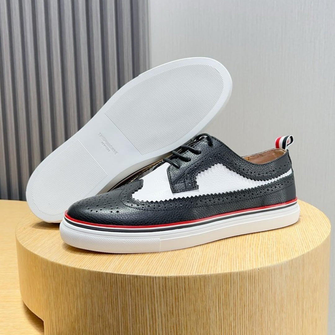 Thom BrownePremium Leather Sneakers with Grosgrain Buckle - Three Color Options
