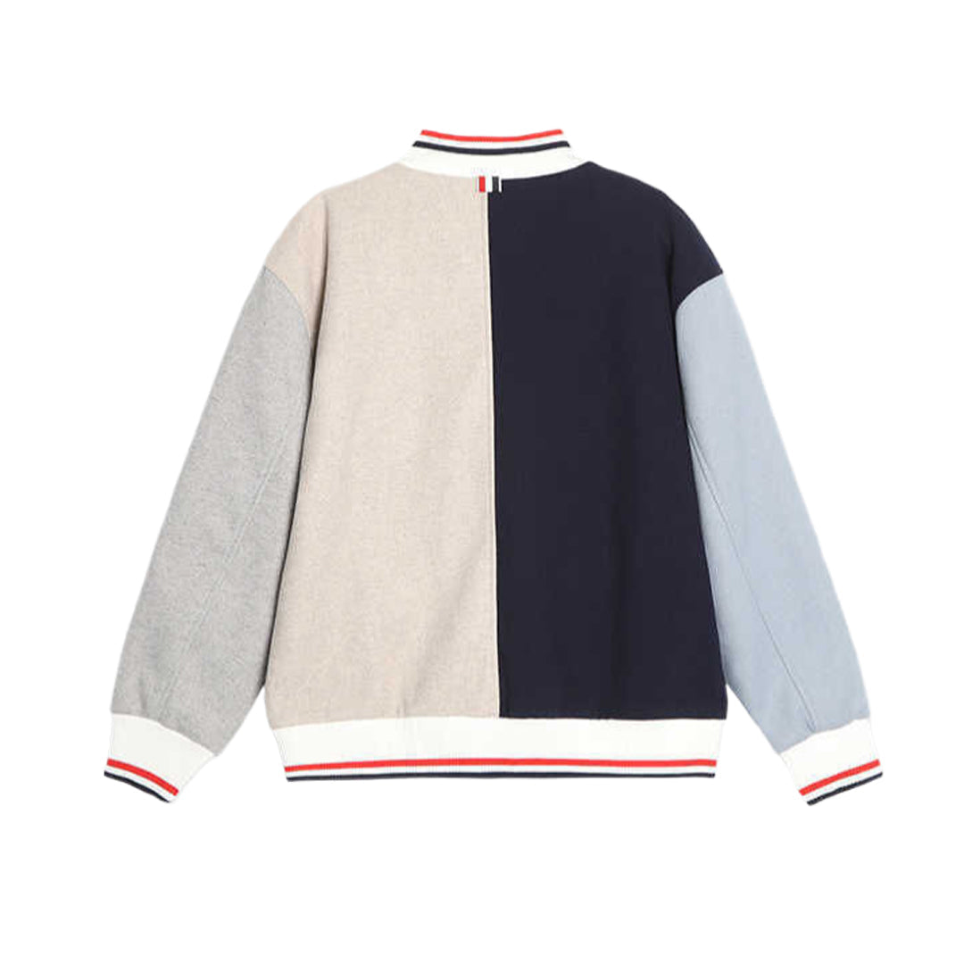 Color Block Jacket with Signature Grosgrain Detail