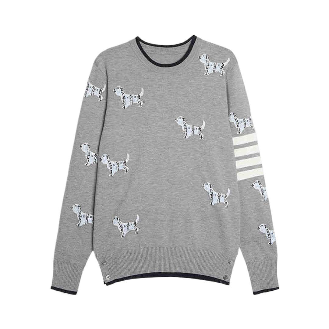 Thom Browne 4-Bar Merino Wool Crew Neck Pullover