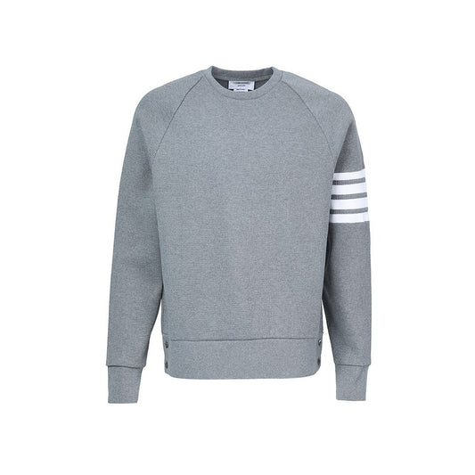 Thom Browne4-Bar Couple Sweatshirt with Signature Grosgrain Detail