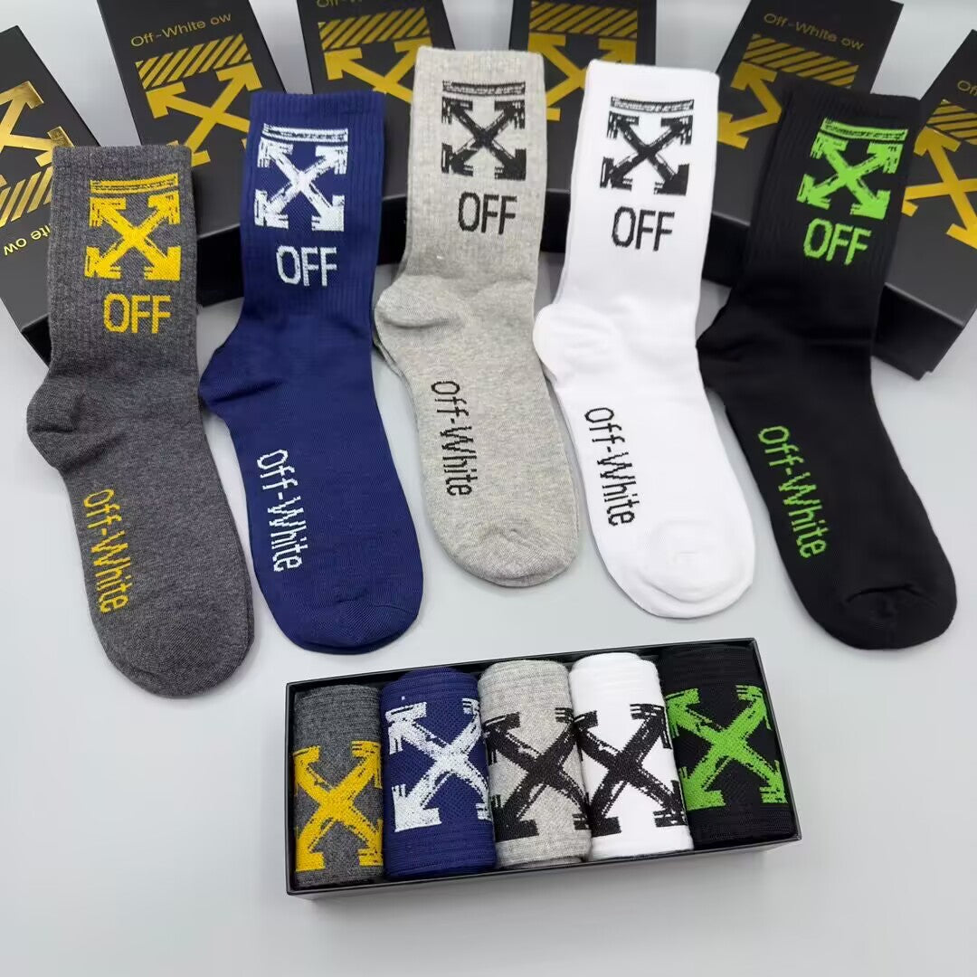OFF-WHITE  Pure Cotton Mid-Length Socks