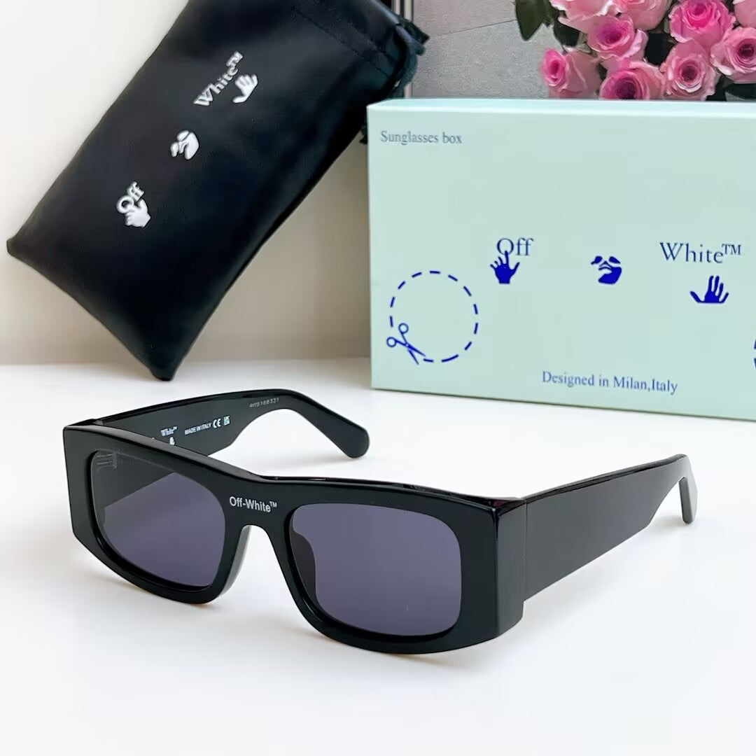 OFF-WHITE Arrow Logo Sunglasses - Designer Acetate Frame Eyewear