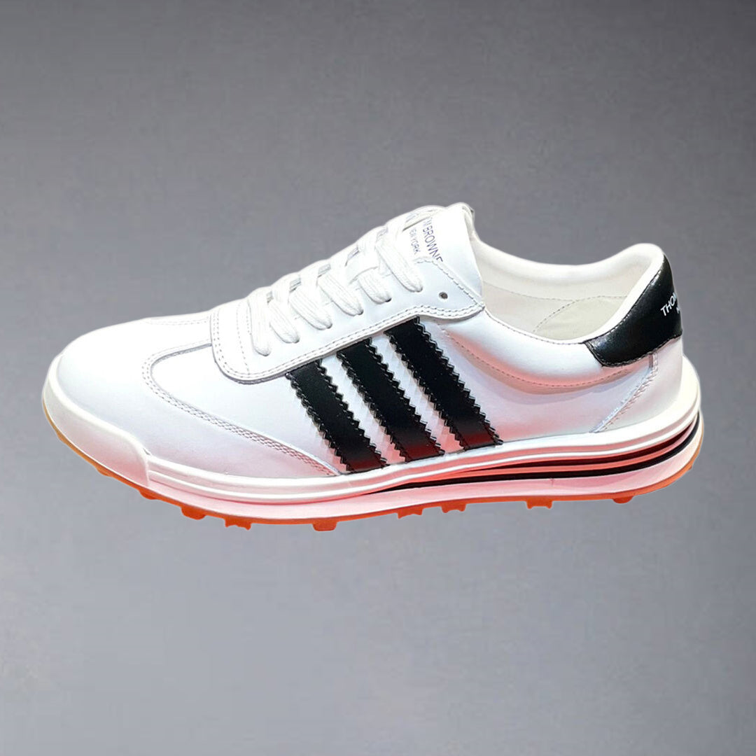 Thom BrowneMen's Premium Leather Sneakers - Handcrafted Cowhide Low-Top Casual Shoes with Grosgrain Detail