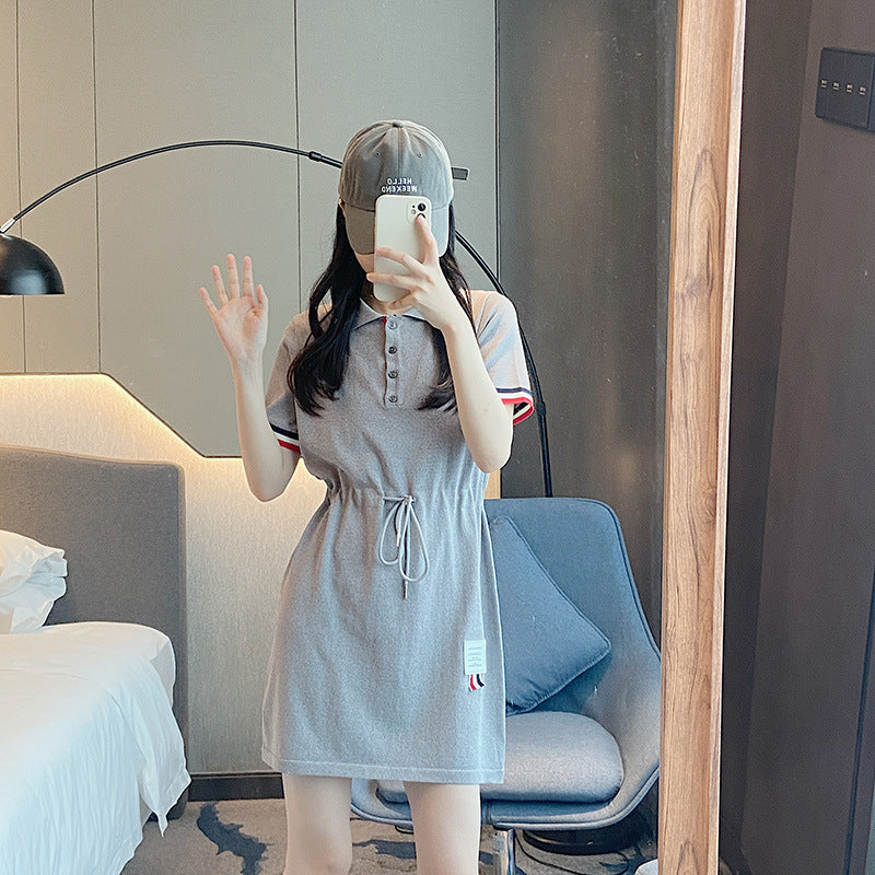 Women's Cotton Ice Silk Dress - Partial Button Front | Made in Japan