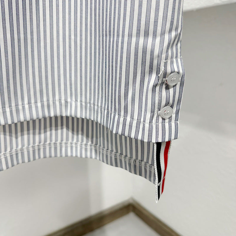 Thom BrowneWomen's Striped Cotton Shirt Dress with Button Front