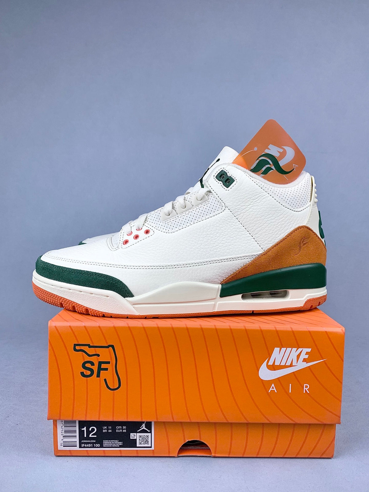 Air Jordan 3 Retro Miami (White/Green/Orange) IF4491-100