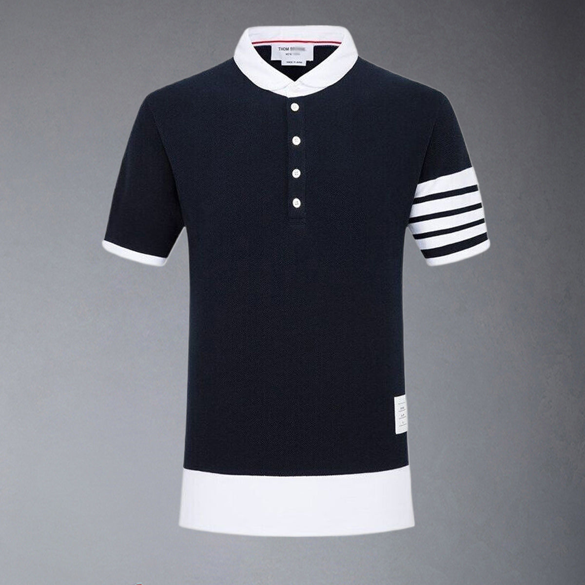 Thom BrowneMen's Heritage Polo Shirt | 4-Bar Detail | Signature Grosgrain Trim