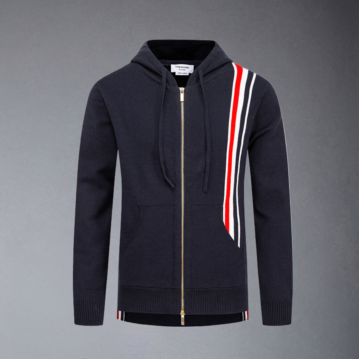 Thom Browne Knitted Zip-Up Hoodie