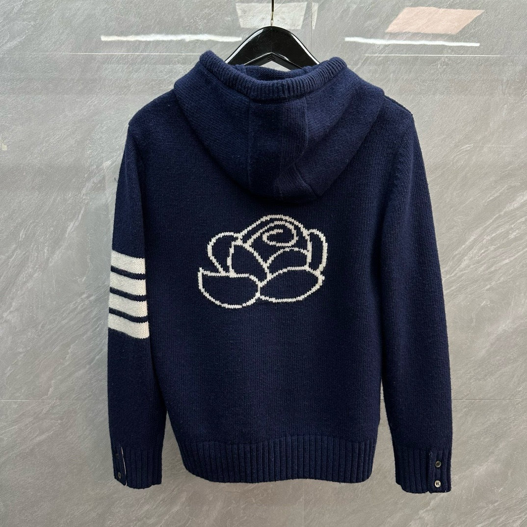Thom BrownePremium Thick Cotton Wool Hooded Cardigan - Unisex (3 Colors)