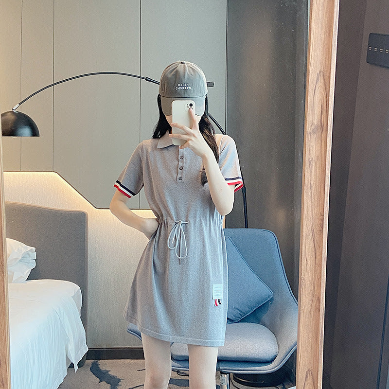 Women's Cotton Ice Silk Dress - Partial Button Front | Made in Japan
