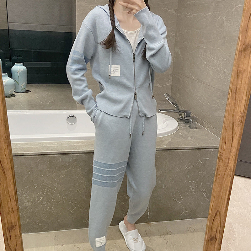Thom BrowneWomen's Cotton Casual Sports Suit - Button Front Top & Pants Set