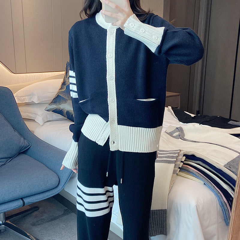 Women's Knitted Cardigan - Premium Cotton Button-Front Sweater